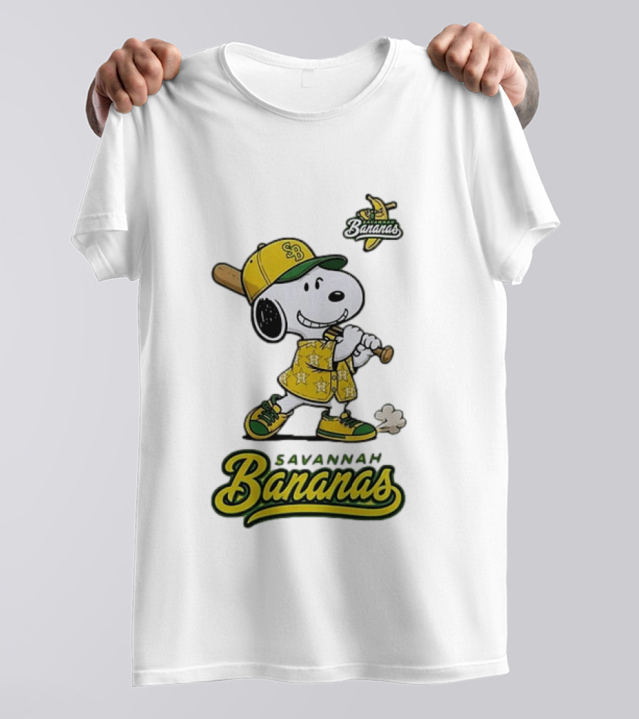 Snoopy Savannah Bananas Peanuts Baseball Collaboration T-Shirt