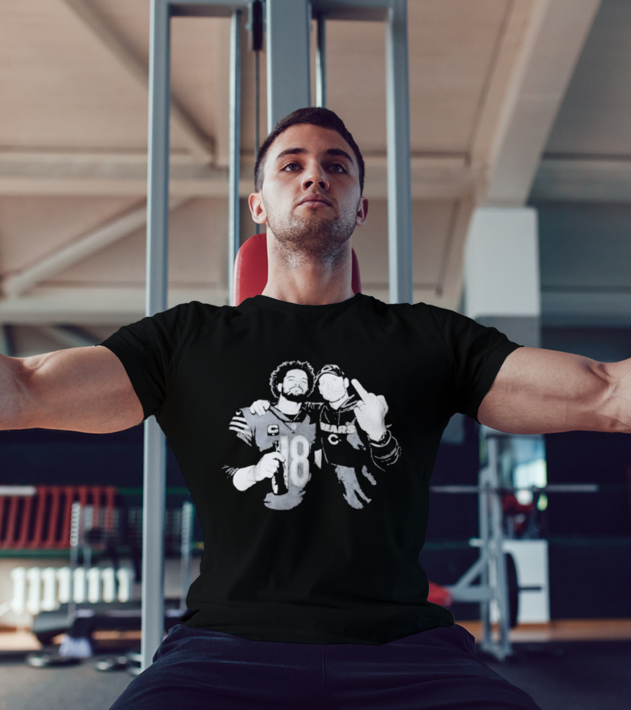 Bears Caleb Williams Ben Johnson Middle Finger Gesture T-Shirt