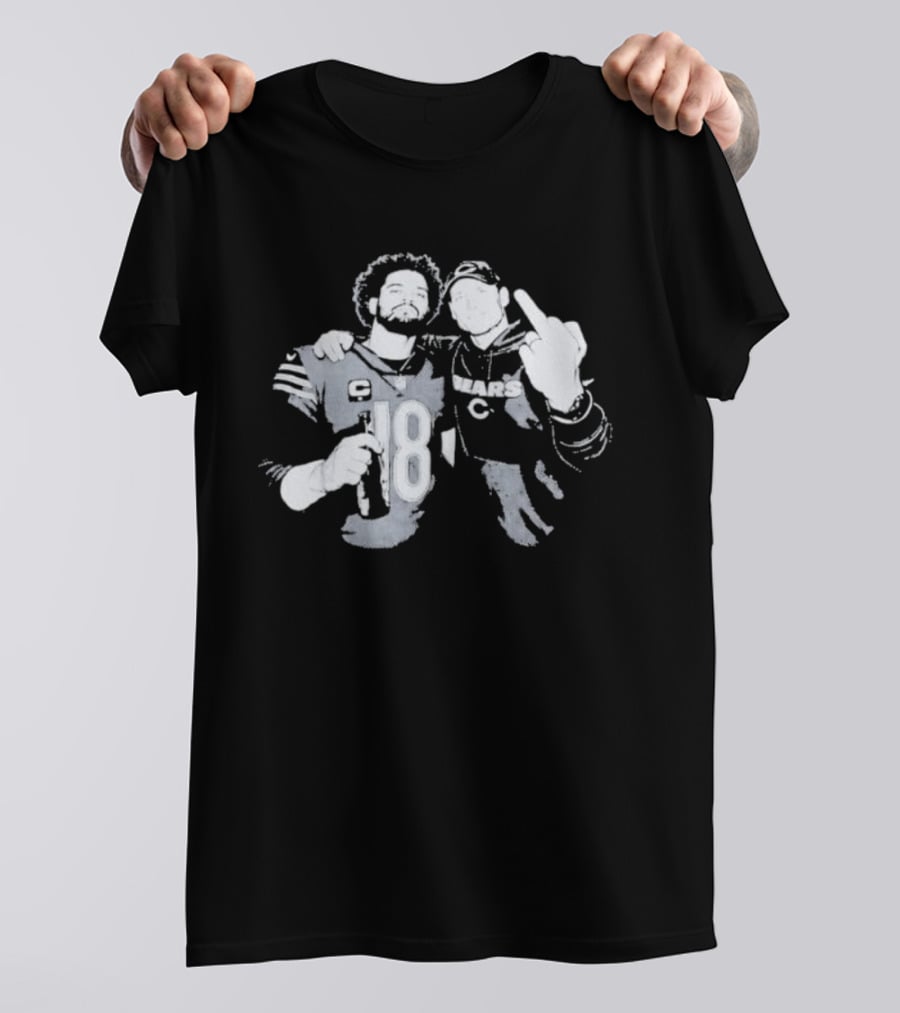 Bears Caleb Williams Ben Johnson Middle Finger Gesture T-Shirt