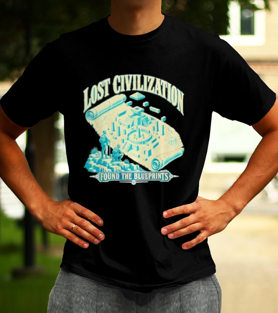 Lost Civilization Ancient Exploration Found Blueprints T-Shirt