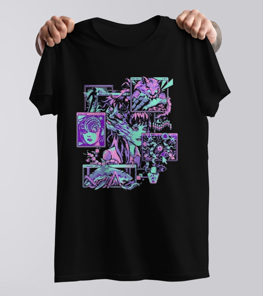 Scarred Crawler Glitch Aesthetic Portraits And Digital Art Panels T-Shirt