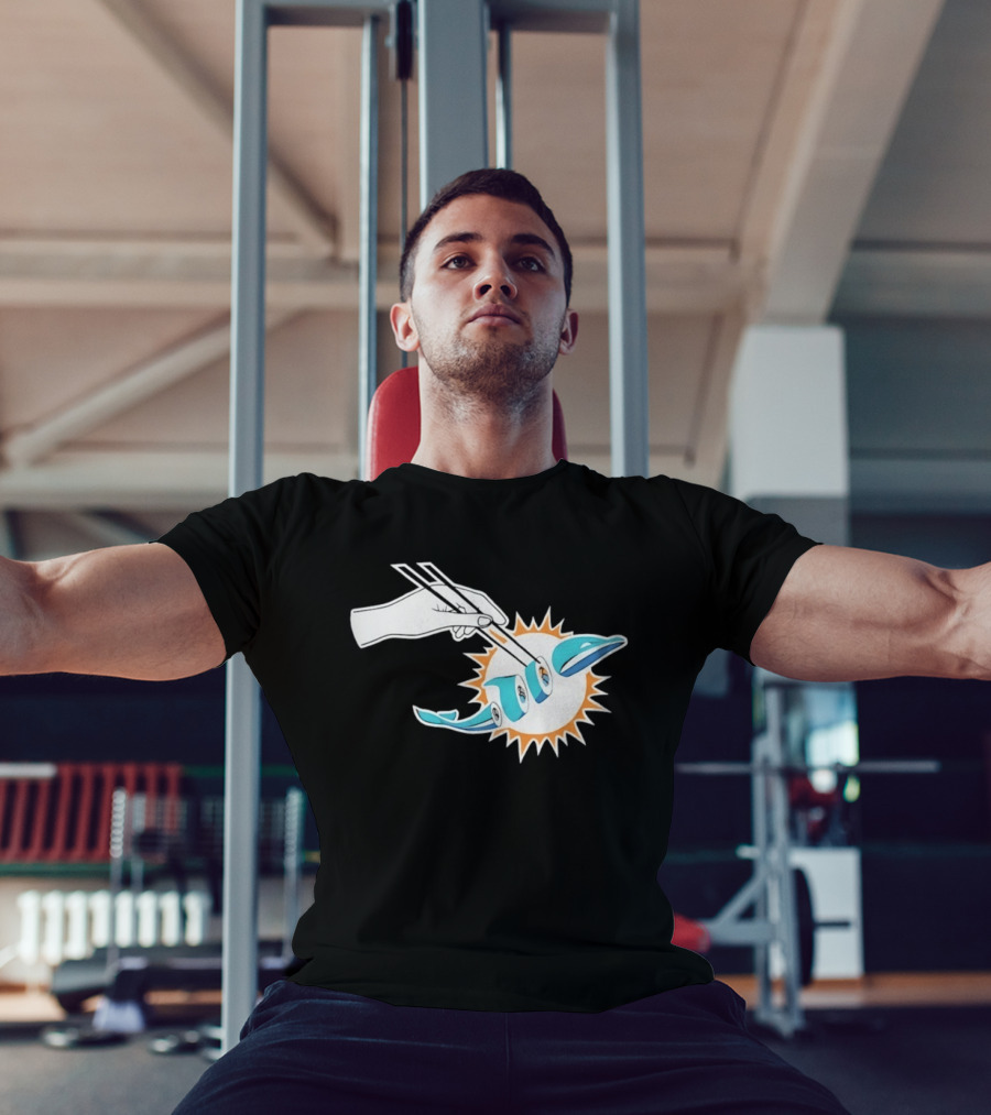 Miami Dolphins Sushi Roll Chopsticks T-Shirt