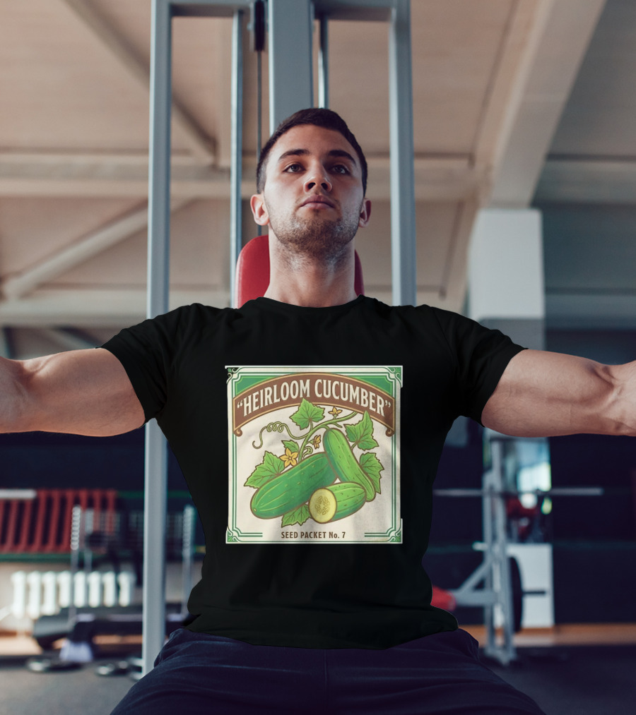Heirloom Cucumber Seed Packet No 7 Vintage Gardening Iconic Green T-Shirt