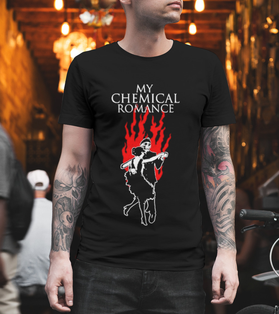My Chemical Romance Skeleton Dancing In Flames T-Shirt