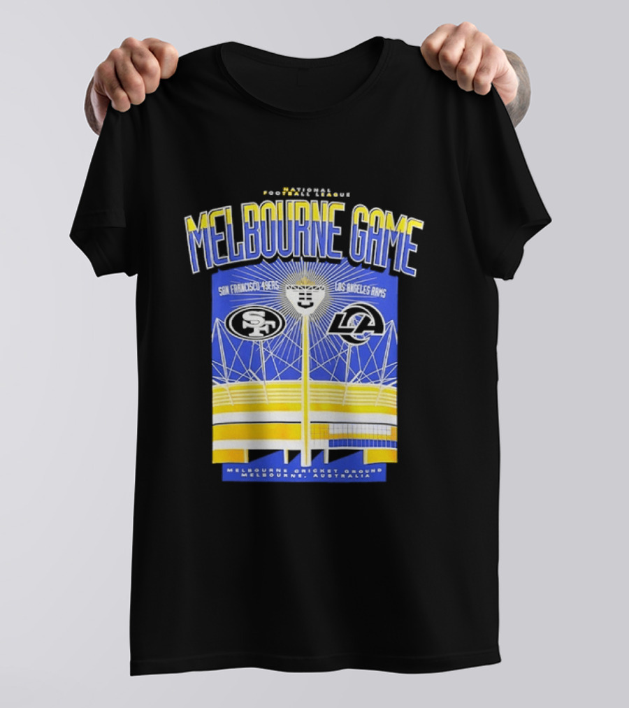 Melbourne Game San Francisco 49ers Vs Los Angeles Rams Melbourne Cricket Ground Australia T-Shirt