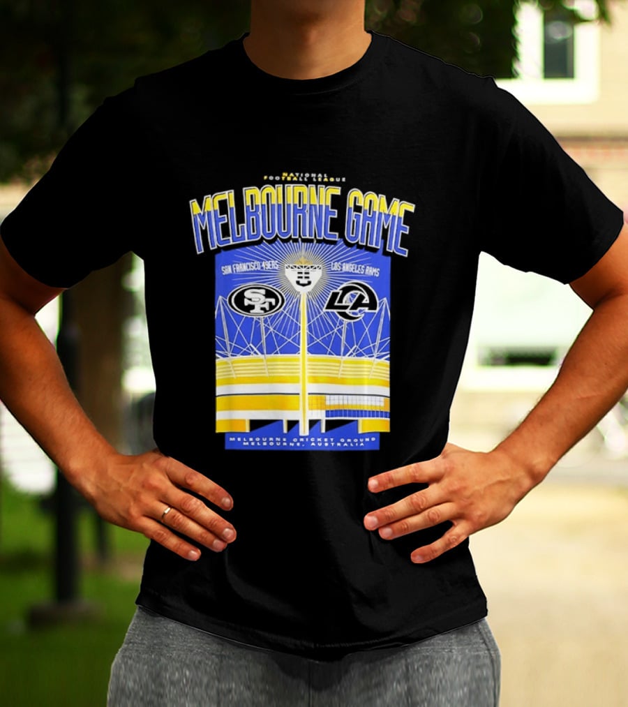 Melbourne Game San Francisco 49ers Vs Los Angeles Rams Melbourne Cricket Ground Australia T-Shirt