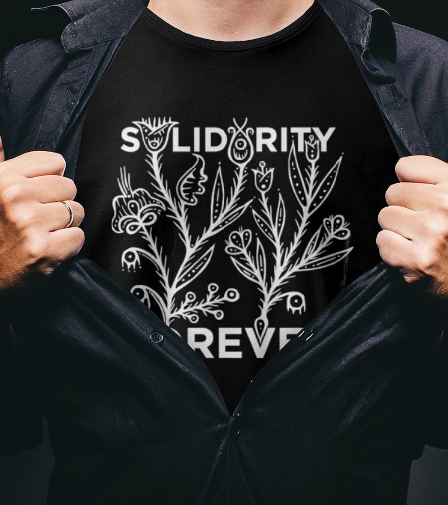 Solidarity Forever Floral Labor Union Block Print T-Shirt
