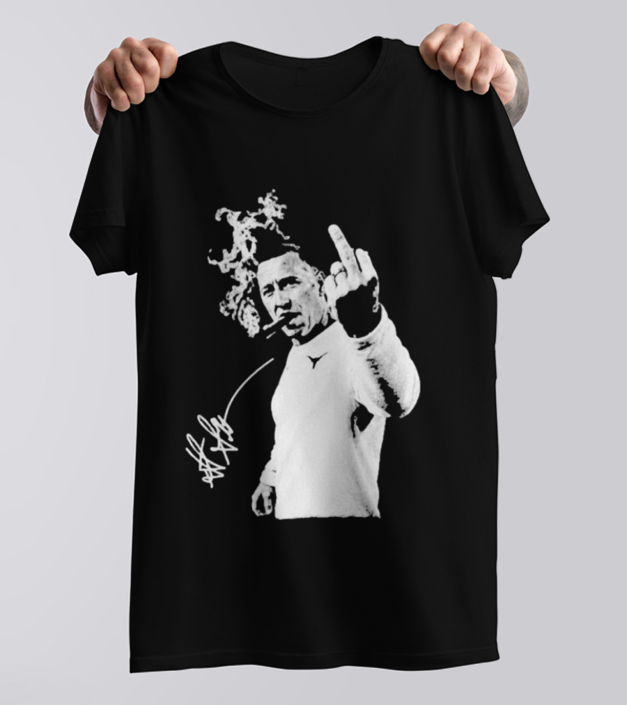 Steve Sarkisian Gesture Smoking Cigar Signature T-Shirt