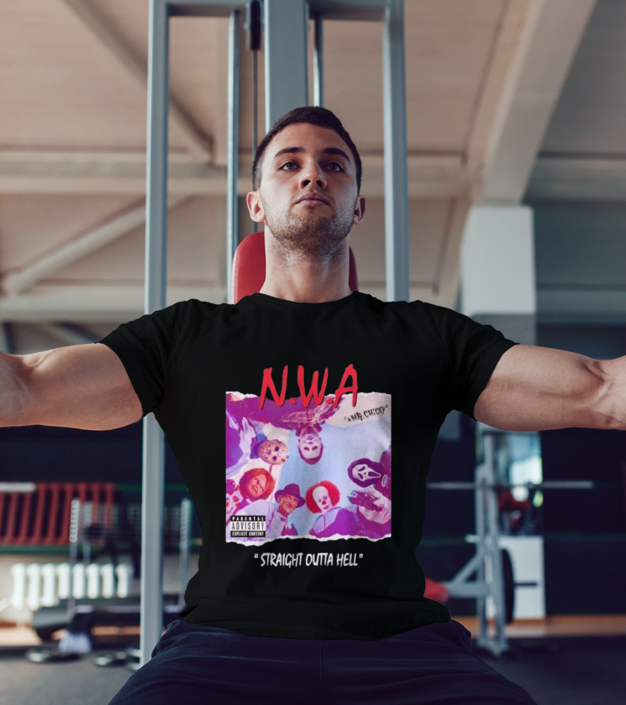 N.W.A Straight Outta Hell Horror Movie Character Mashup T-Shirt