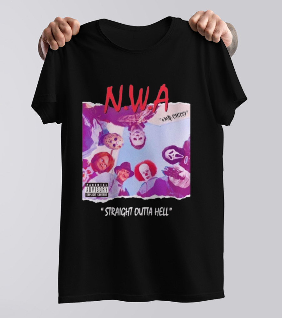 N.W.A Straight Outta Hell Horror Movie Character Mashup T-Shirt