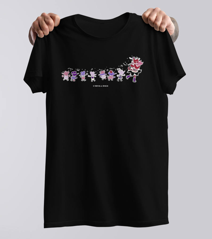 O Flautista De Hamelin Pied Piper Fairy Tale Mouse Parade T-Shirt