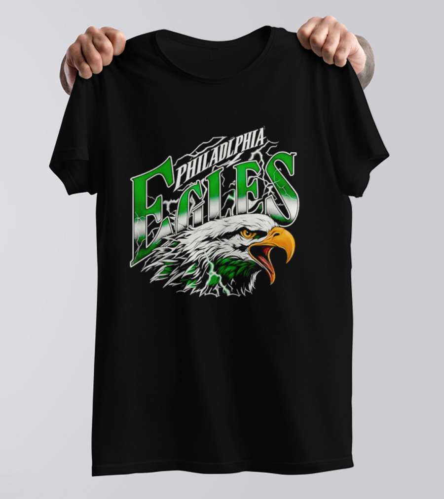 Philadelphia Eagles Lightning Eagle Green T-Shirt