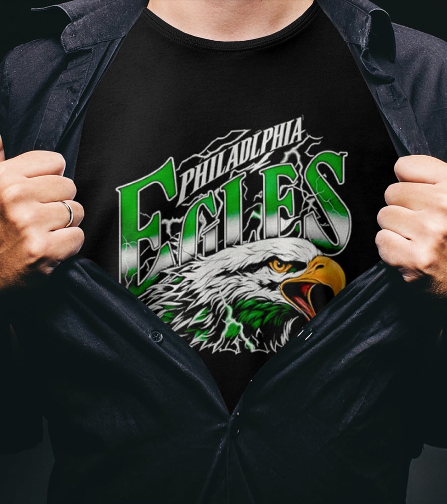 Philadelphia Eagles Lightning Eagle Green T-Shirt