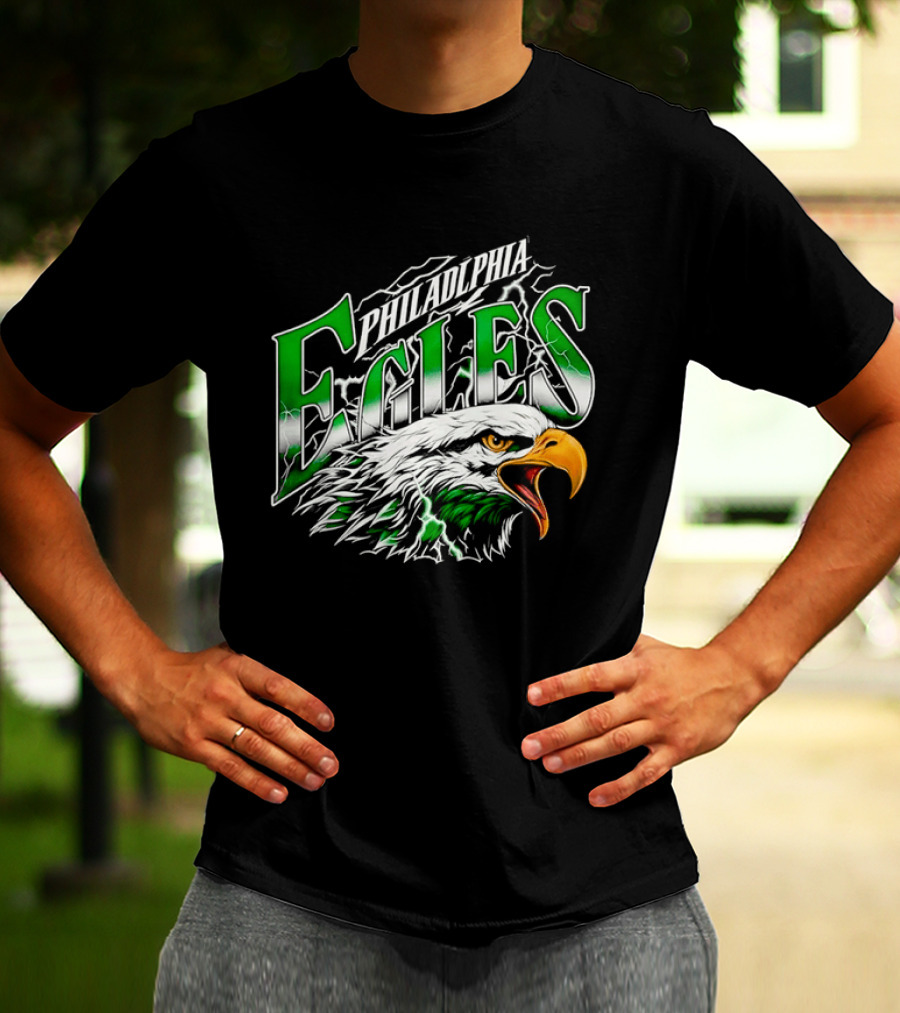 Philadelphia Eagles Lightning Eagle Green T-Shirt