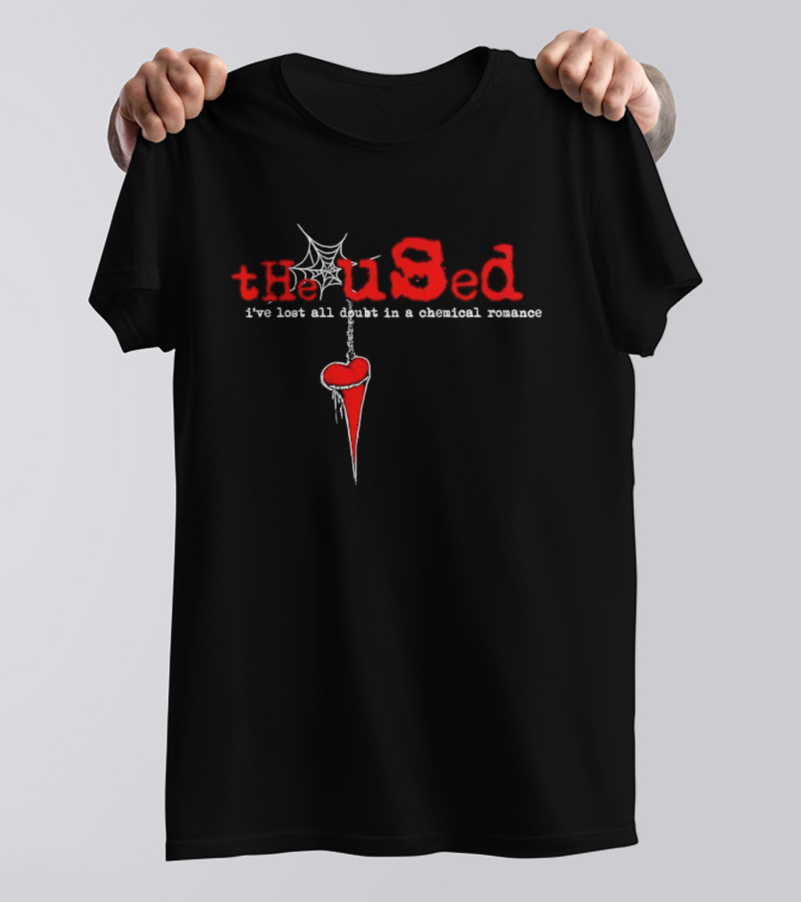 The Used I've Lost All Doubt In A Chemical Romance Heart And Spider Web T-Shirt