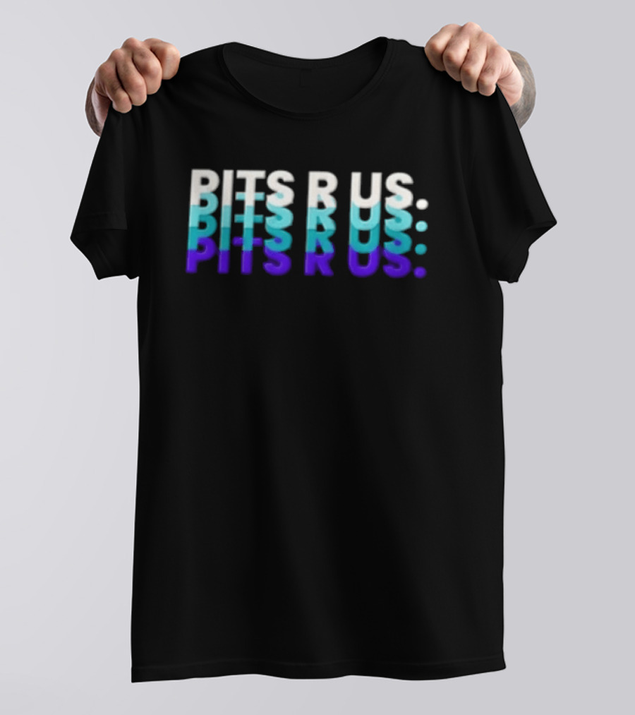 Pits R Us Layered Echo White Cyan Purple Gradient T-Shirt
