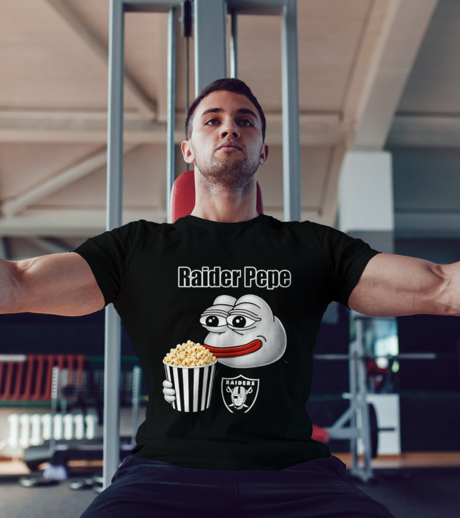 Las Vegas Raiders Raider Pepe Popcorn Meme T-Shirt