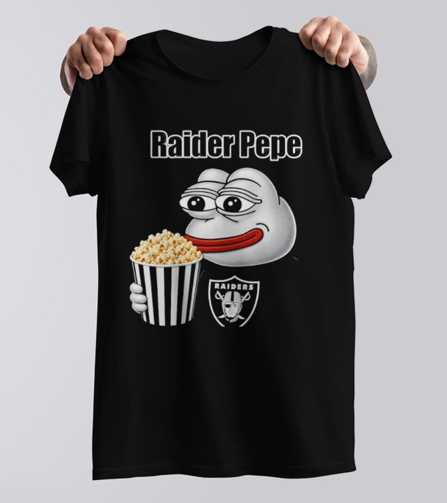 Las Vegas Raiders Raider Pepe Popcorn Meme T-Shirt