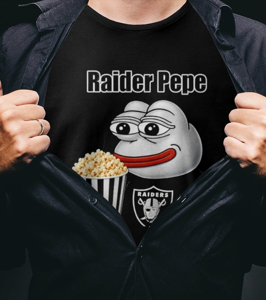 Las Vegas Raiders Raider Pepe Popcorn Meme T-Shirt