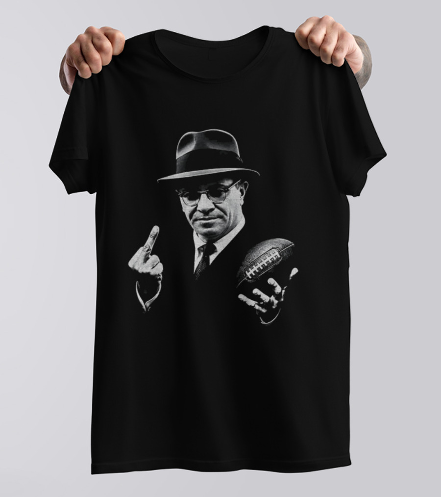 Vince Lombardi Football Gesture Iconic Middle Finger T-Shirt