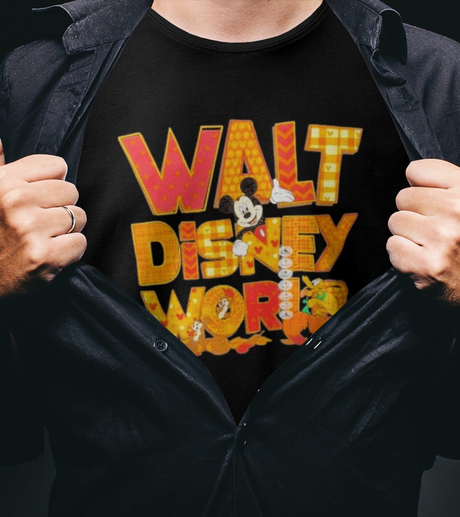 Walt Disney World Mickey Mouse Pluto Disney Characters Fall T-Shirt