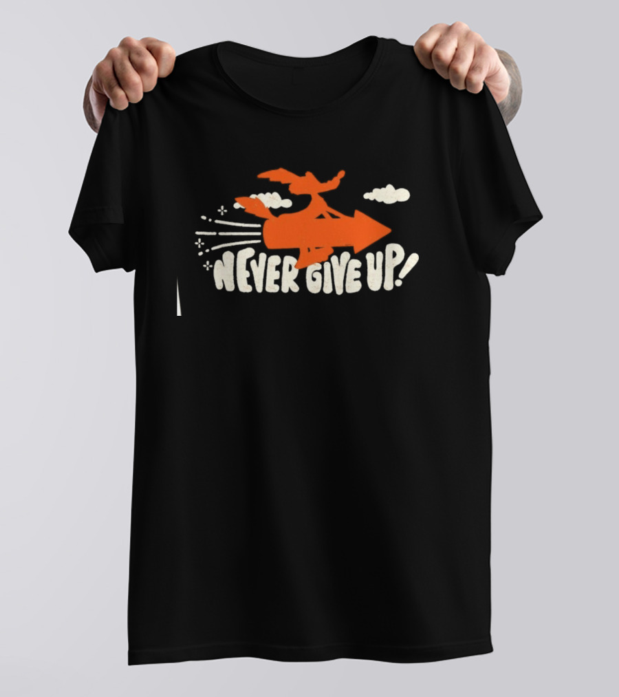 Wile E Coyote Never Give Up Looney Tunes Rocket Humor T-Shirt