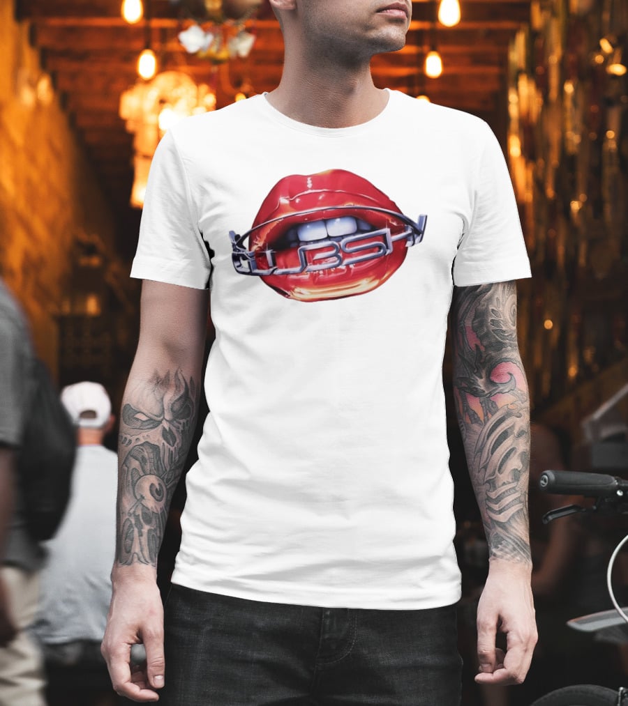 Chicago Cubs Lips Y2K MLB Baseball Chrome Letters T-Shirt