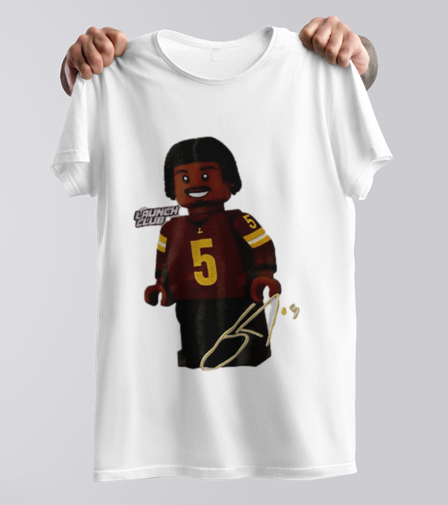 Washington Commanders Quarterback Jayden Daniels Launch Club Number 5 T-Shirt