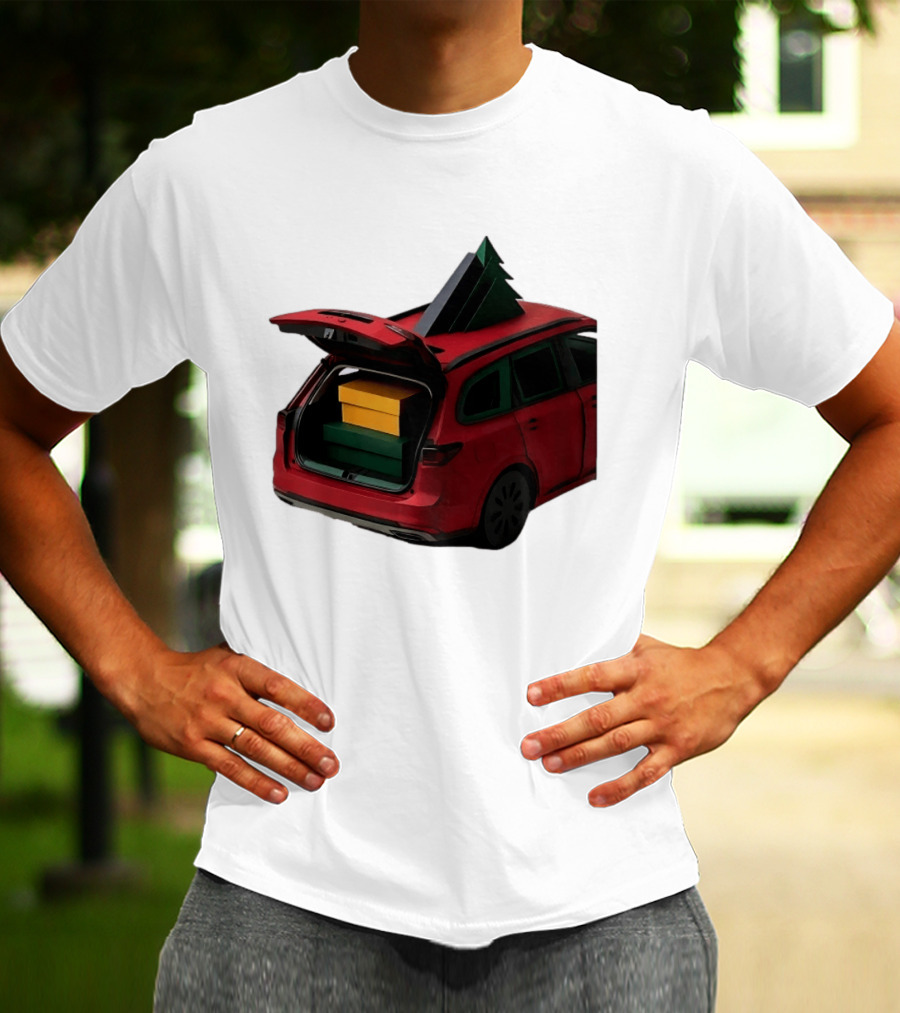 Most Likely To Pack The Car Festive Holiday Travel Scene With Christmas Tree And Gifts T-Shirt