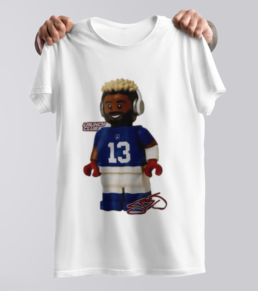 New York Giants Odell Beckham Jr. 13 Lego Figure Launch Club T-Shirt