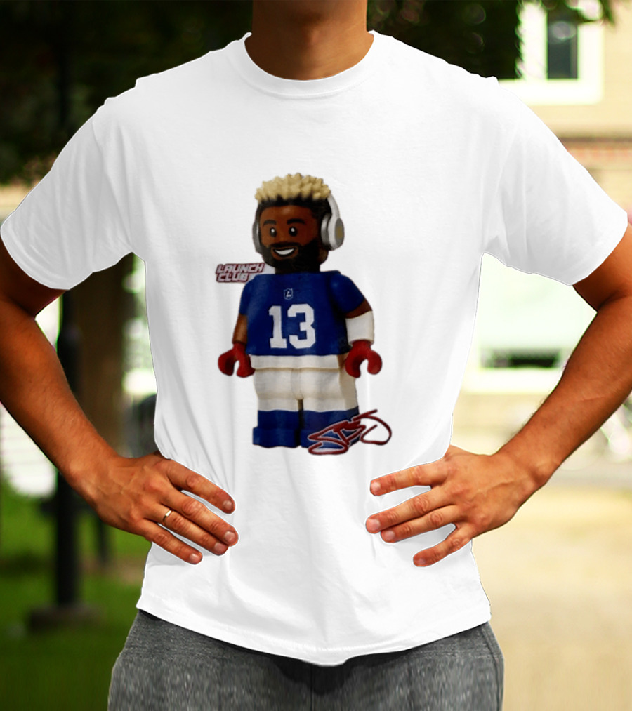 New York Giants Odell Beckham Jr. 13 Lego Figure Launch Club T-Shirt