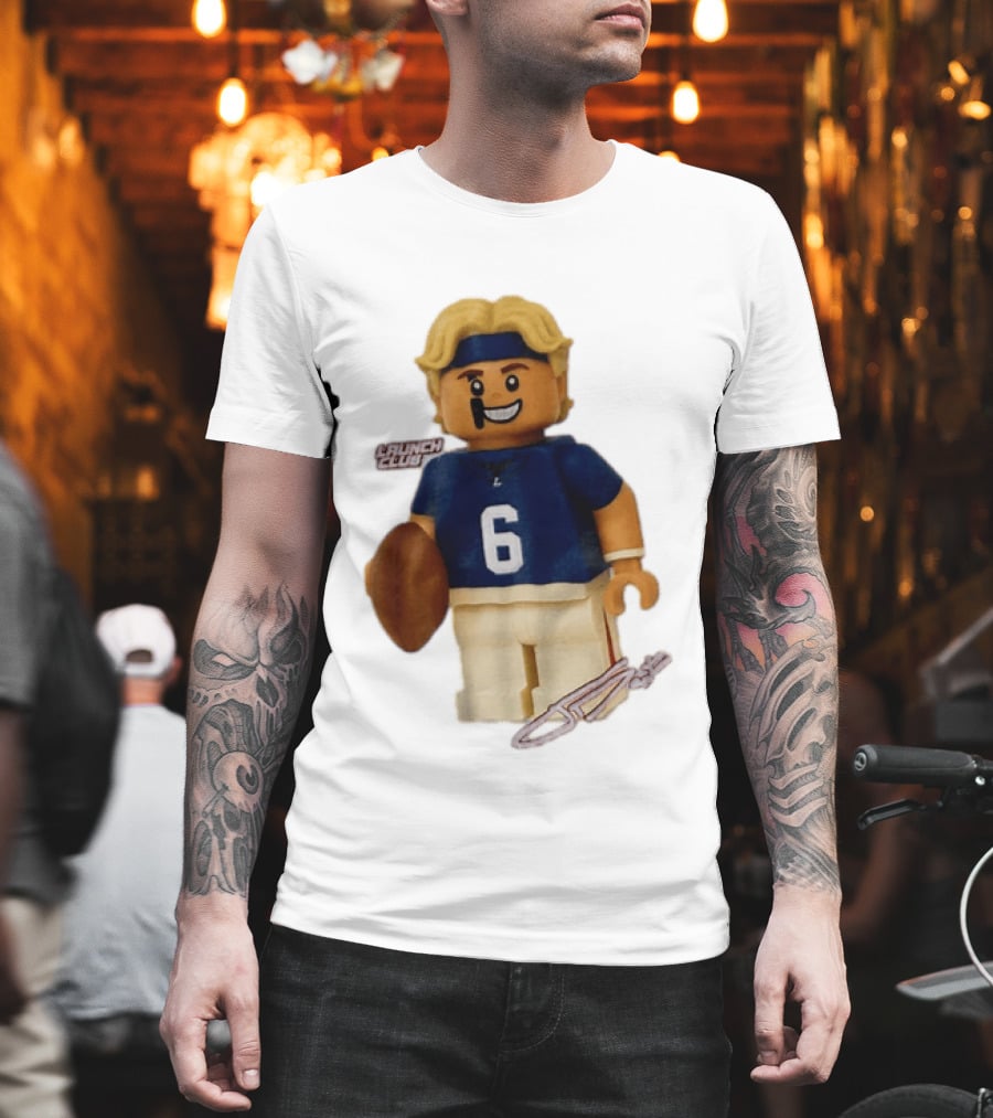 New York Giants Quarterback Jaxson Dart Lego Launch Club 6 Football Cartoon T-Shirt