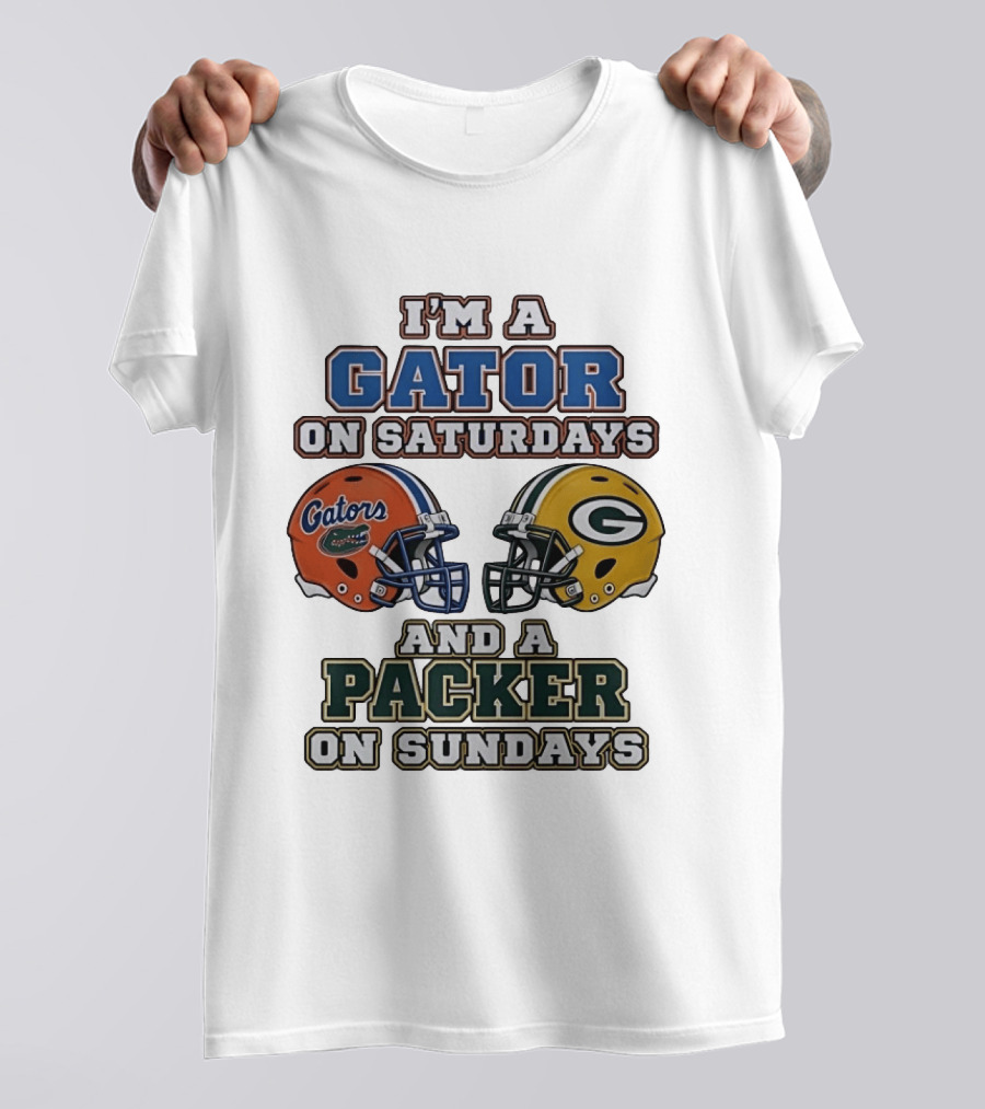 I'm A Gator On Saturdays And A Packer On Sundays Football Fan Gear T-Shirt