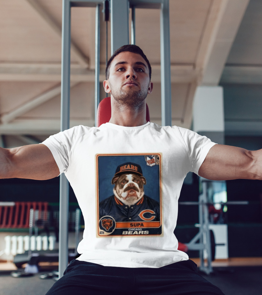 Supa Chicago Bears Football Trading Card Bulldog ATH T-Shirt
