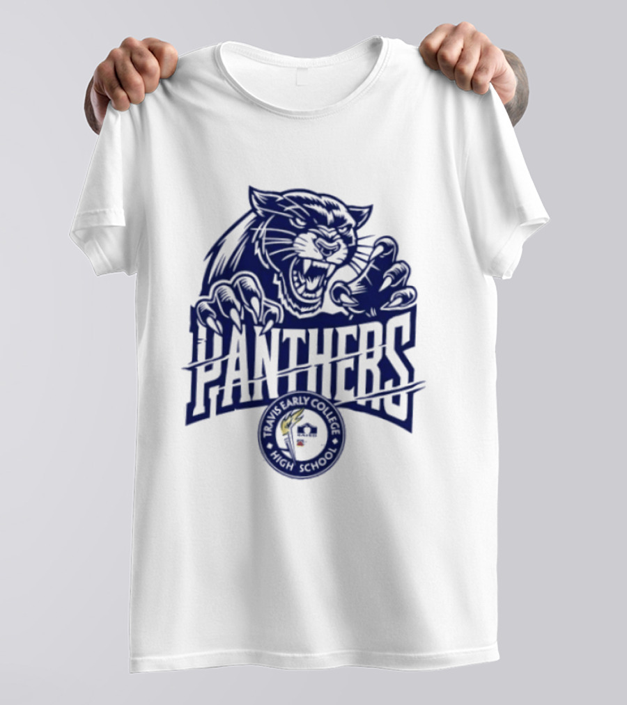 Travis Early College High School Panthers Roaring Panther Paw Claw T-Shirt