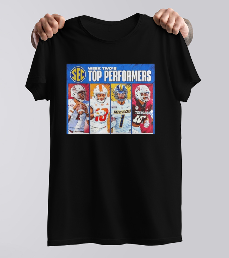 2026 SEC Week 2 Top Passing Performers Oklahoma Tennessee Mizzou Texas A&M T-Shirt