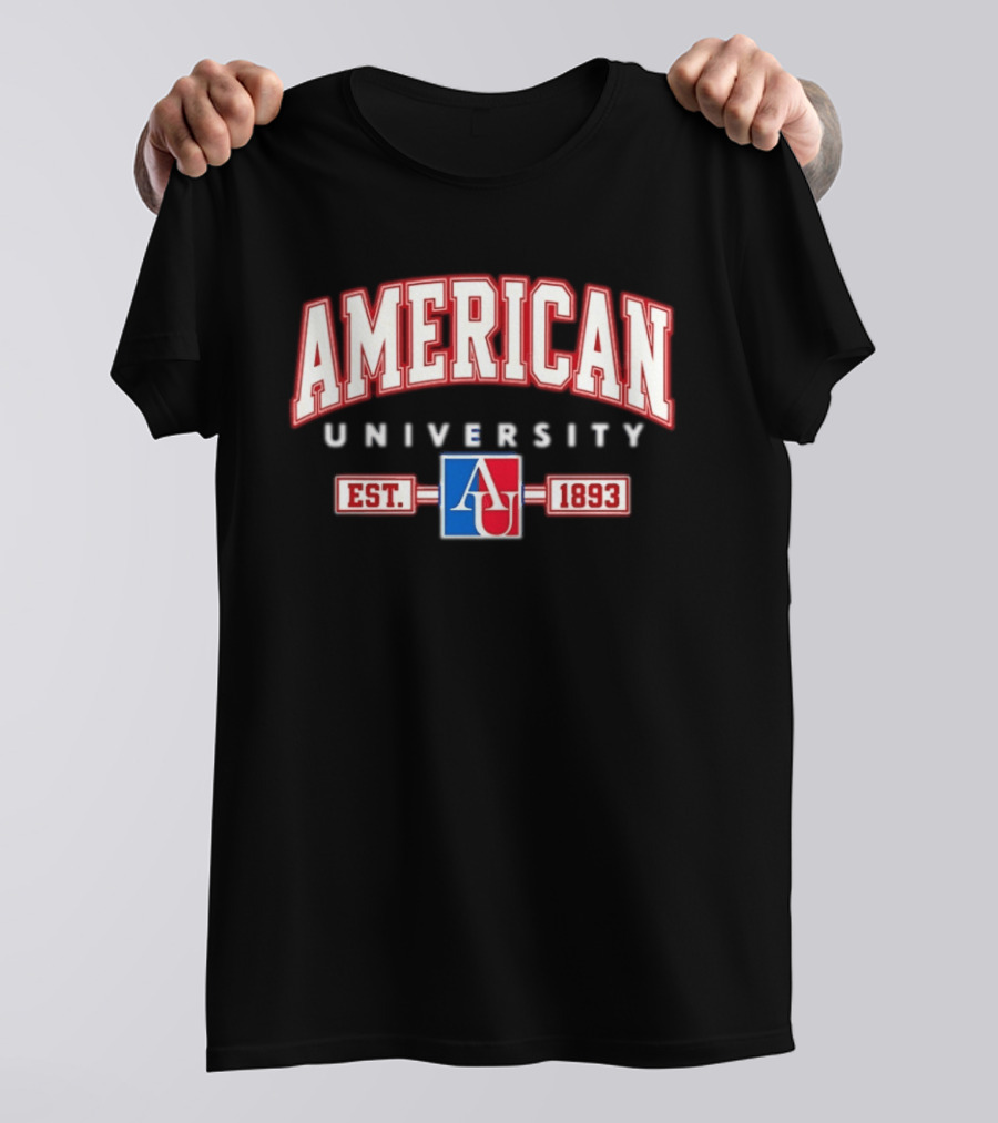 American University AU Est 1893 Logo Red White T-Shirt