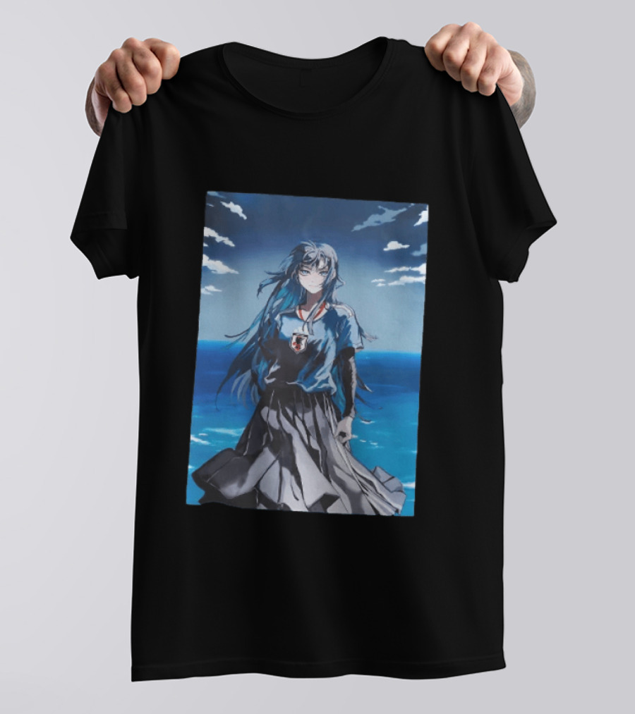 Anime Girl Japan National Football Team JFA Samurai Ocean Scene T-Shirt