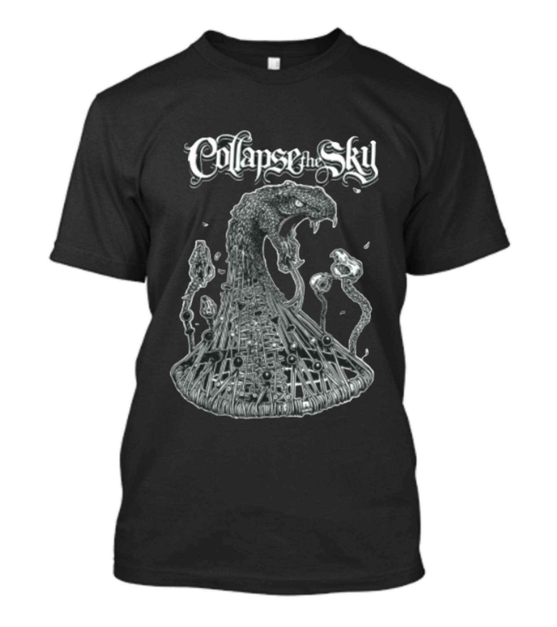Collapse The Sky Monstrous Serpent Cage Skulls Line T-Shirt