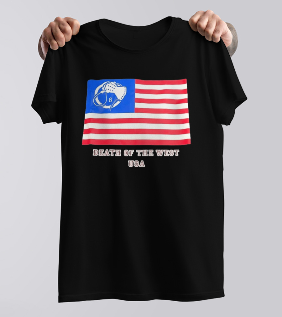 Death Of The West USA Flag Hockey Mask And Crossbones 6 T-Shirt