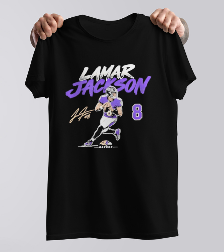 Lamar Jackson 8 Baltimore Ravens Football 2026 T-Shirt