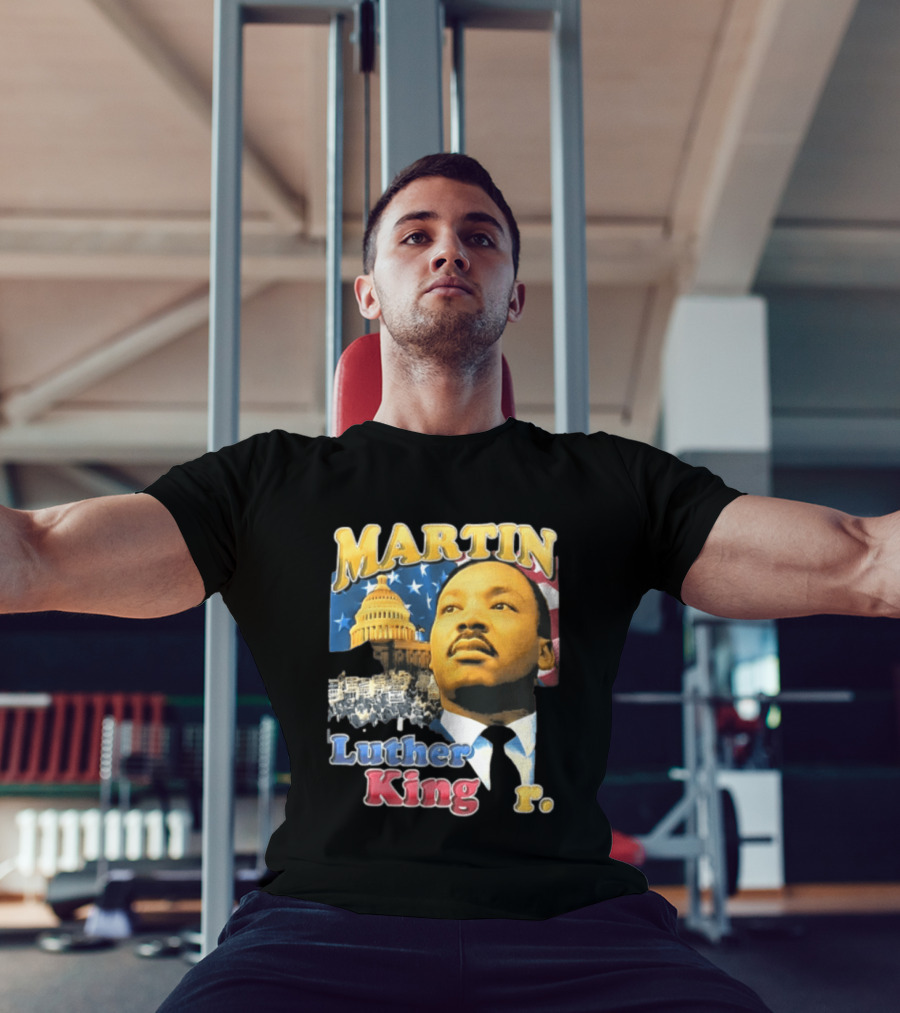 Martin Luther King Jr US Capitol American Flag Civil Rights March T-Shirt