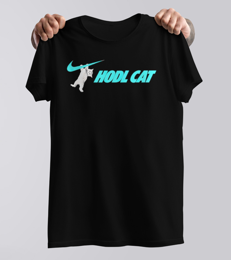 Hodl Cat Crypto Bitcoin Investing Kitten With Iconic Swoosh T-Shirt