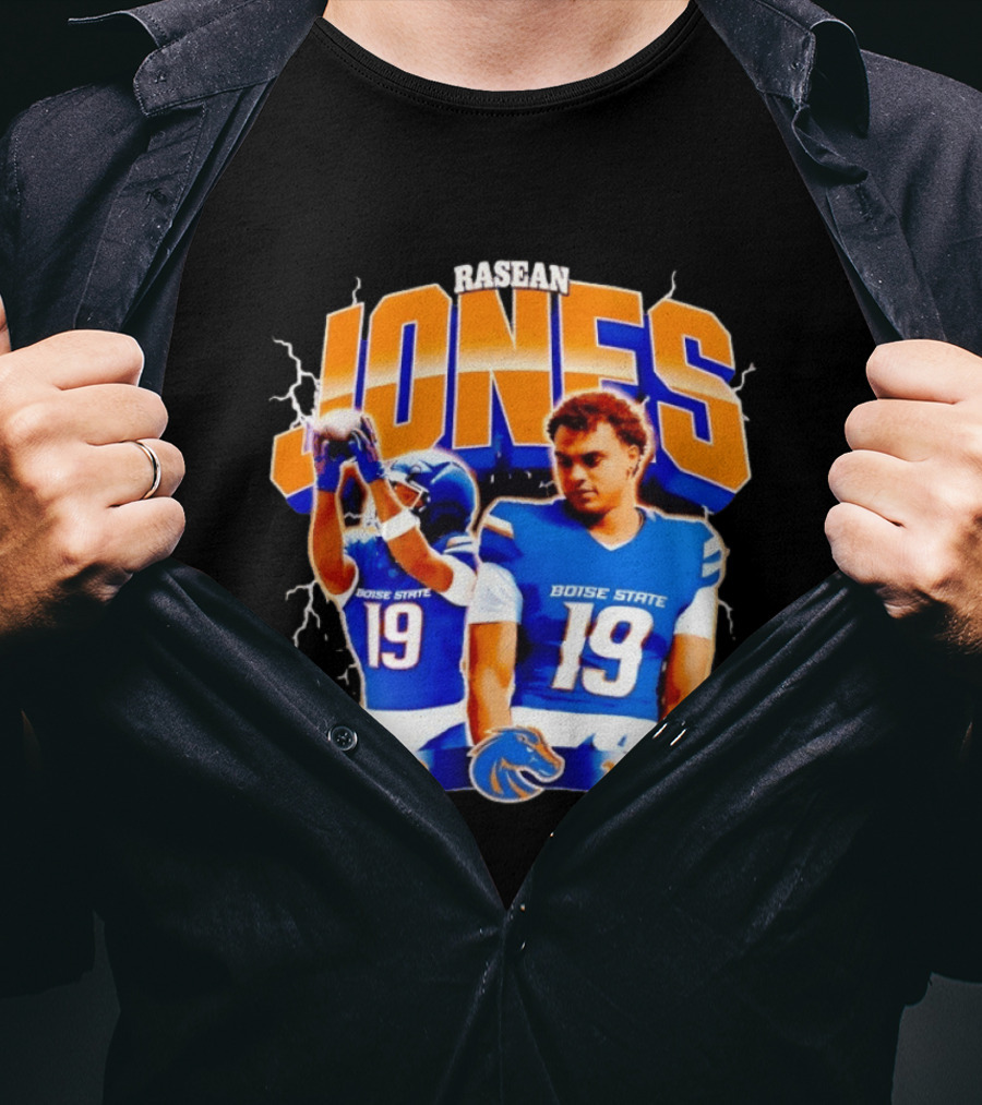 Rasean Jones Boise State Football 2026 Electric Blue Broncos T-Shirt
