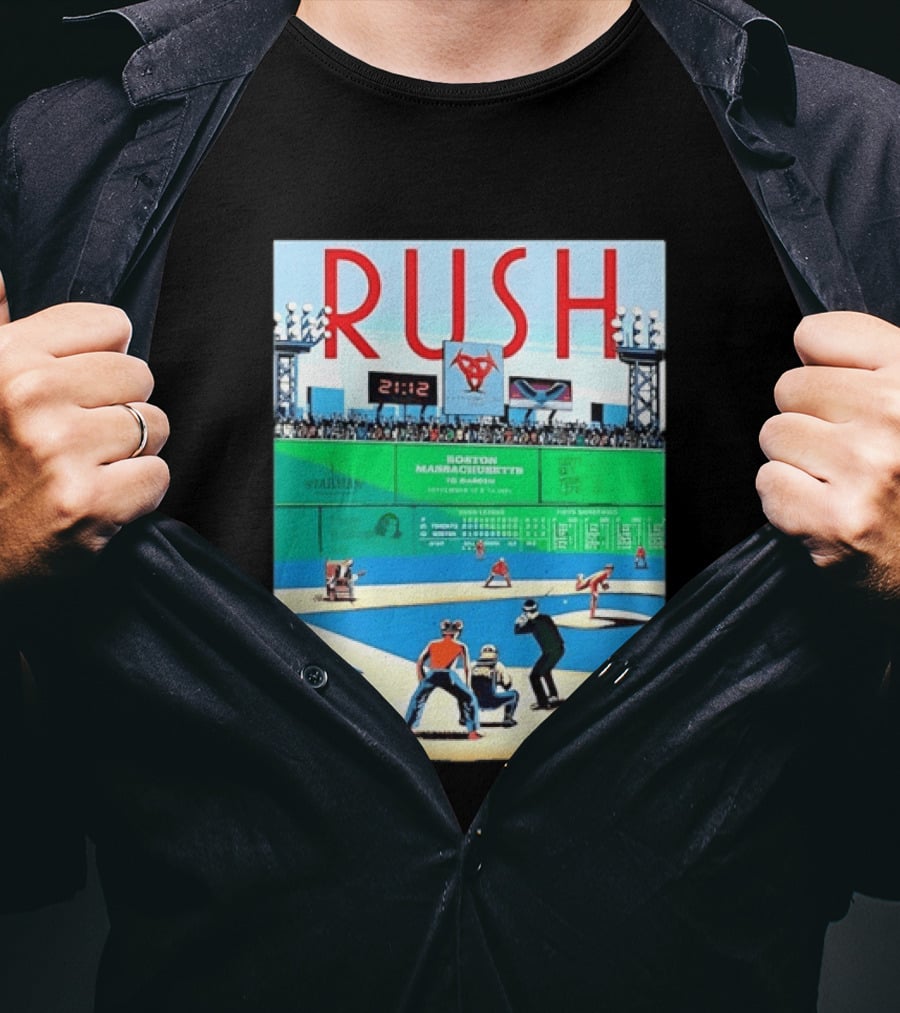 Rush 2112 Fifty Something Tour Boston Massachusetts TD Garden September 5 2024 Stadium Baseball T-Shirt