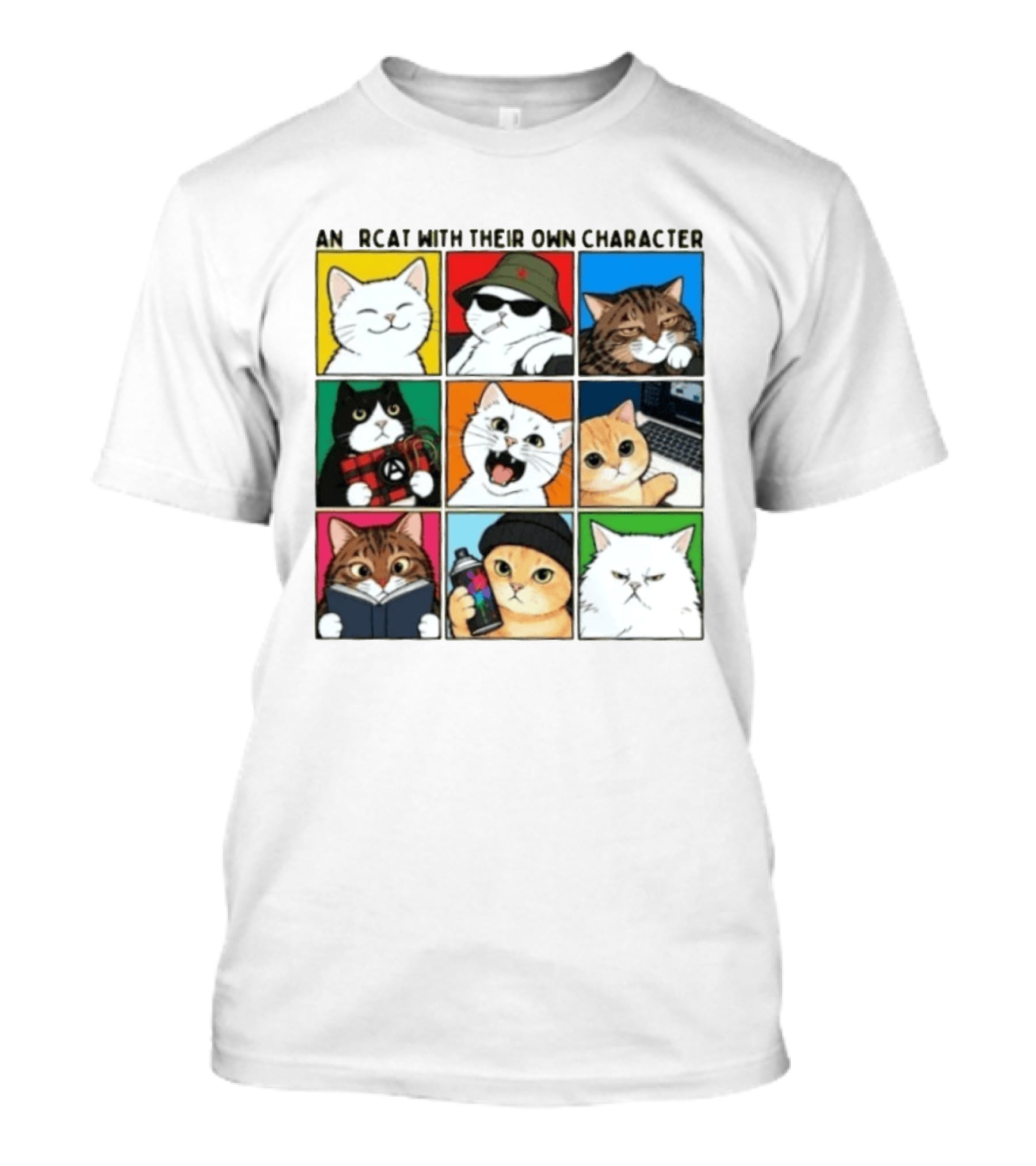 AN RCAT WITH THEIR OWN CHARACTER Cat Collage T-Shirt