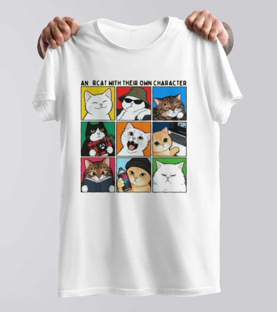 AN RCAT WITH THEIR OWN CHARACTER Cat Collage T-Shirt