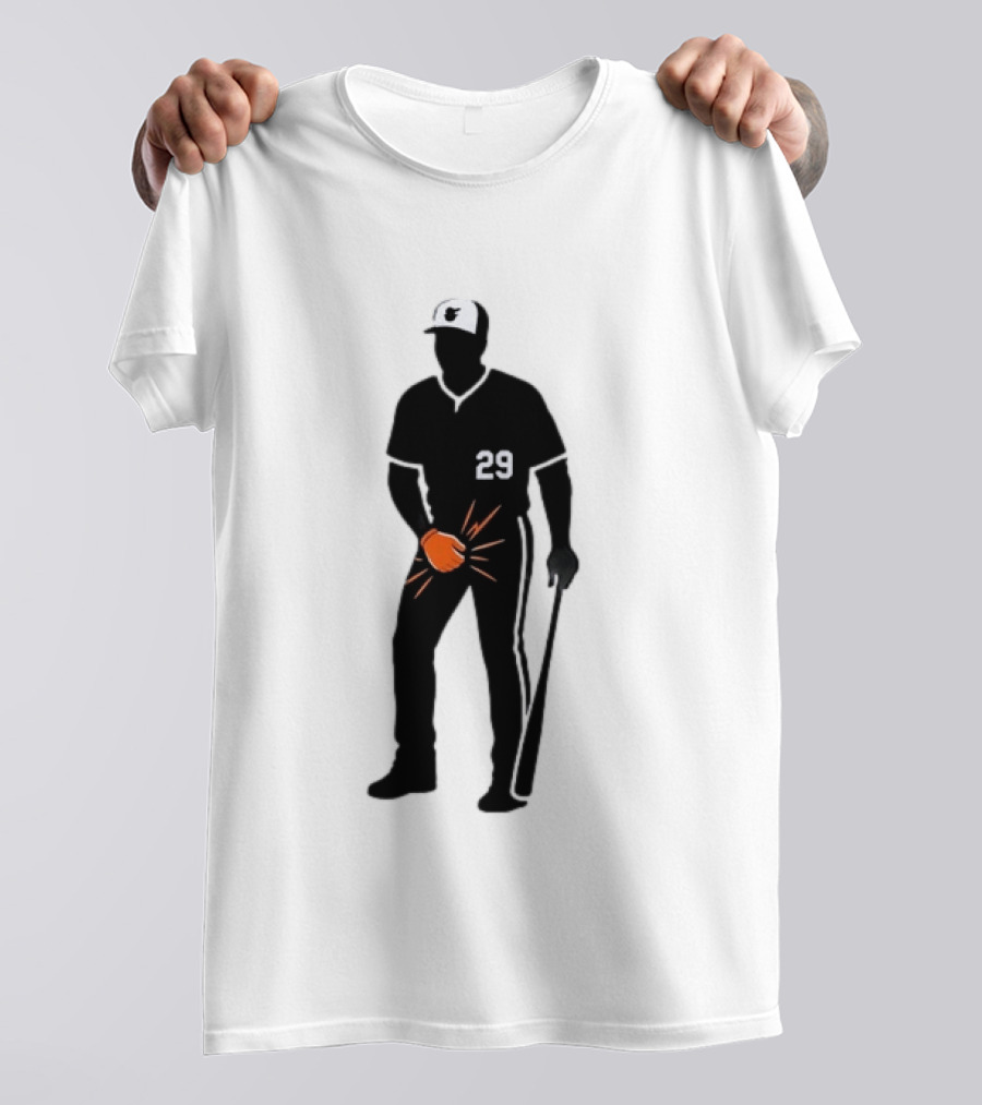 Baltimore Orioles 29 Baseball Player Jersey Black And Orange Glove T-Shirt