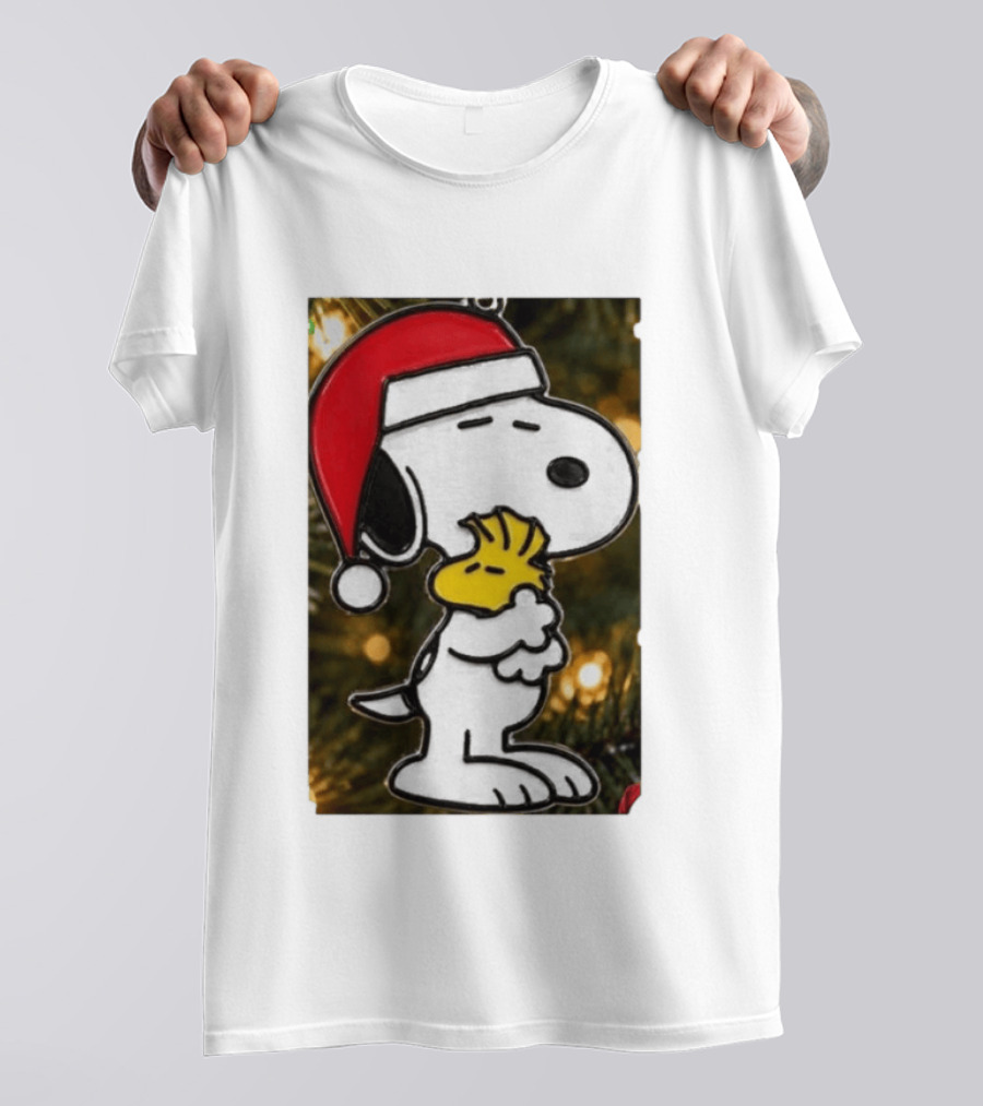 Snoopy Woodstock Christmas Hugging Best Holiday Gift Peanuts T-Shirt