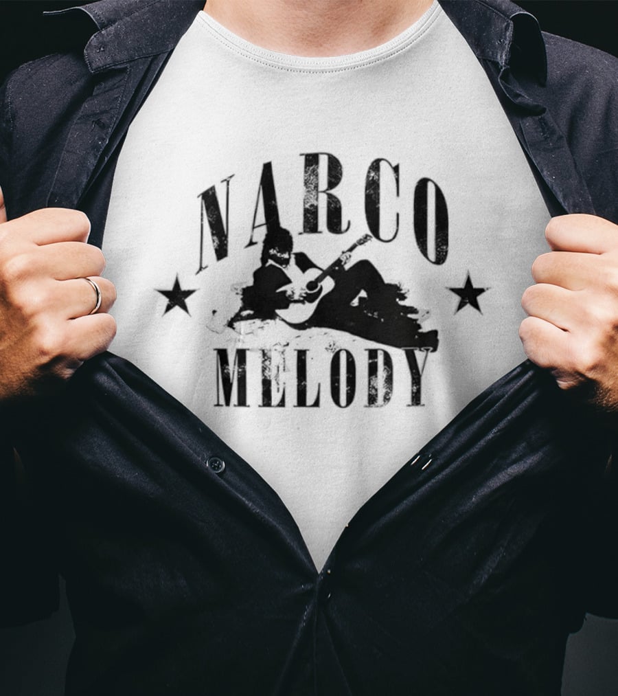 Narco Melody Distressed Guitarist Musician Stars T-Shirt